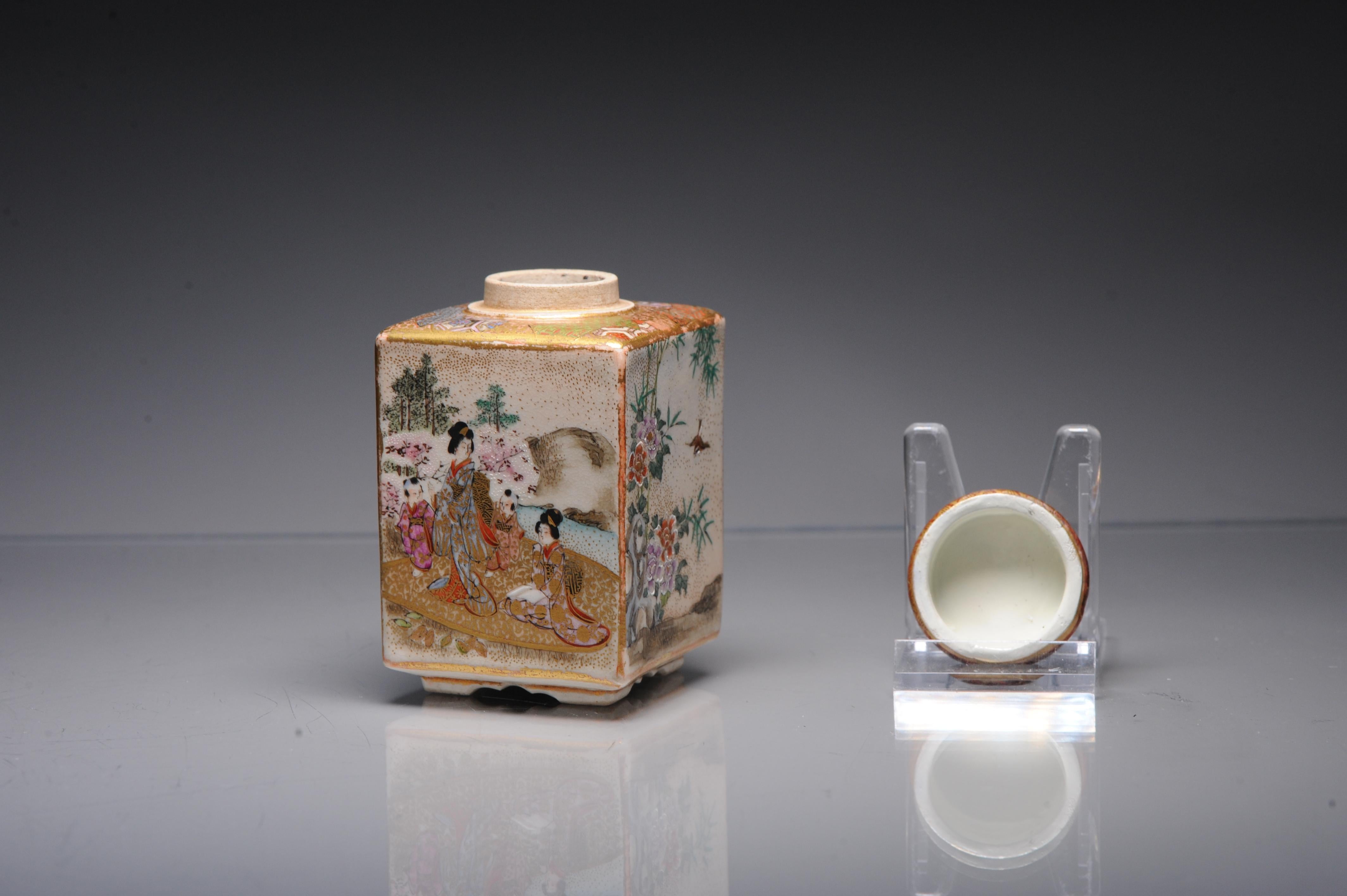Boîte japonaise antique Satsuma du 19ème siècle avec base marquée Matsumoto Hozan Japon en vente 2