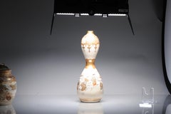 Antique 19th C Japanese Satsuma Double Gourd Vase with Landscape Japan