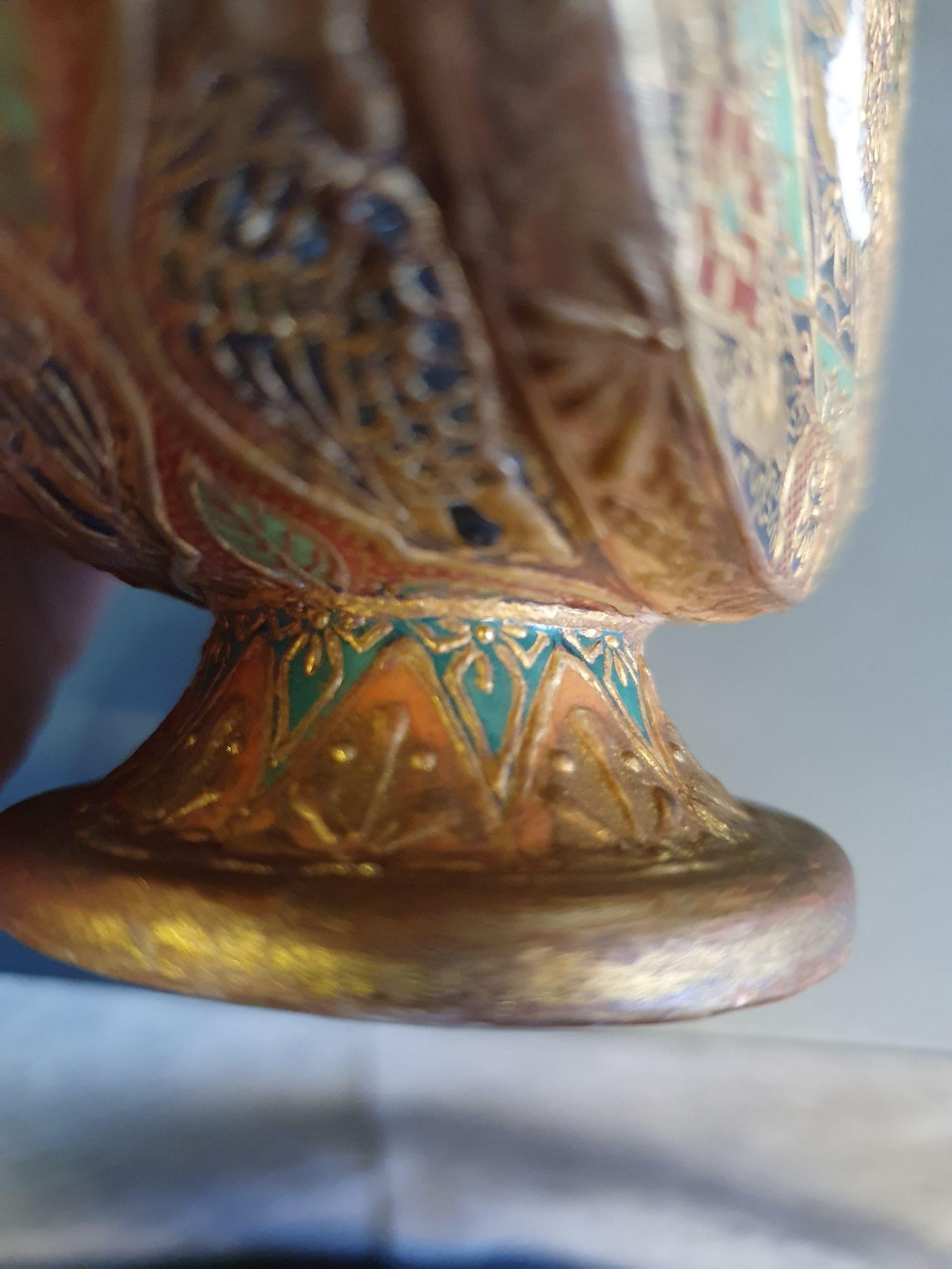 Antique 19th Century Japanese Satsuma Moonflask Vase Japan Figures Meiji Period 14