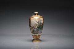 Antique 19th C Japanese Satsuma Vase with a Hozan Marked Base Japan