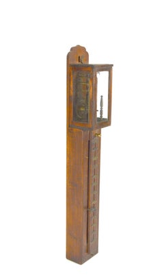 Antique 19th c. Japanese Shaku Dokei Hanging Stick Pillar Wall Clock
