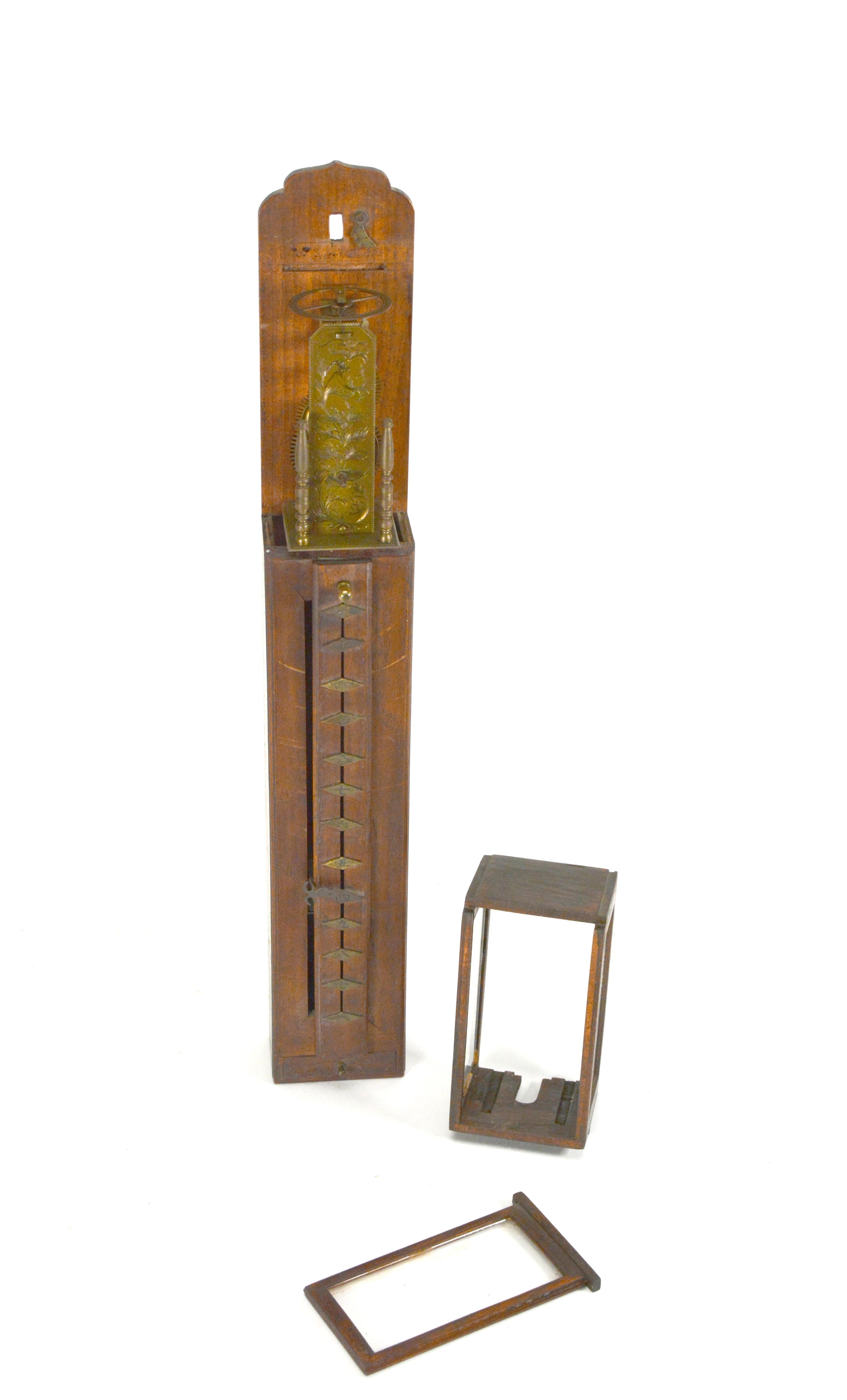 Antiguo s. XIX Reloj de Pared Japonés Shaku Dokei Colgante Pilar de Palo siglo XIX en venta