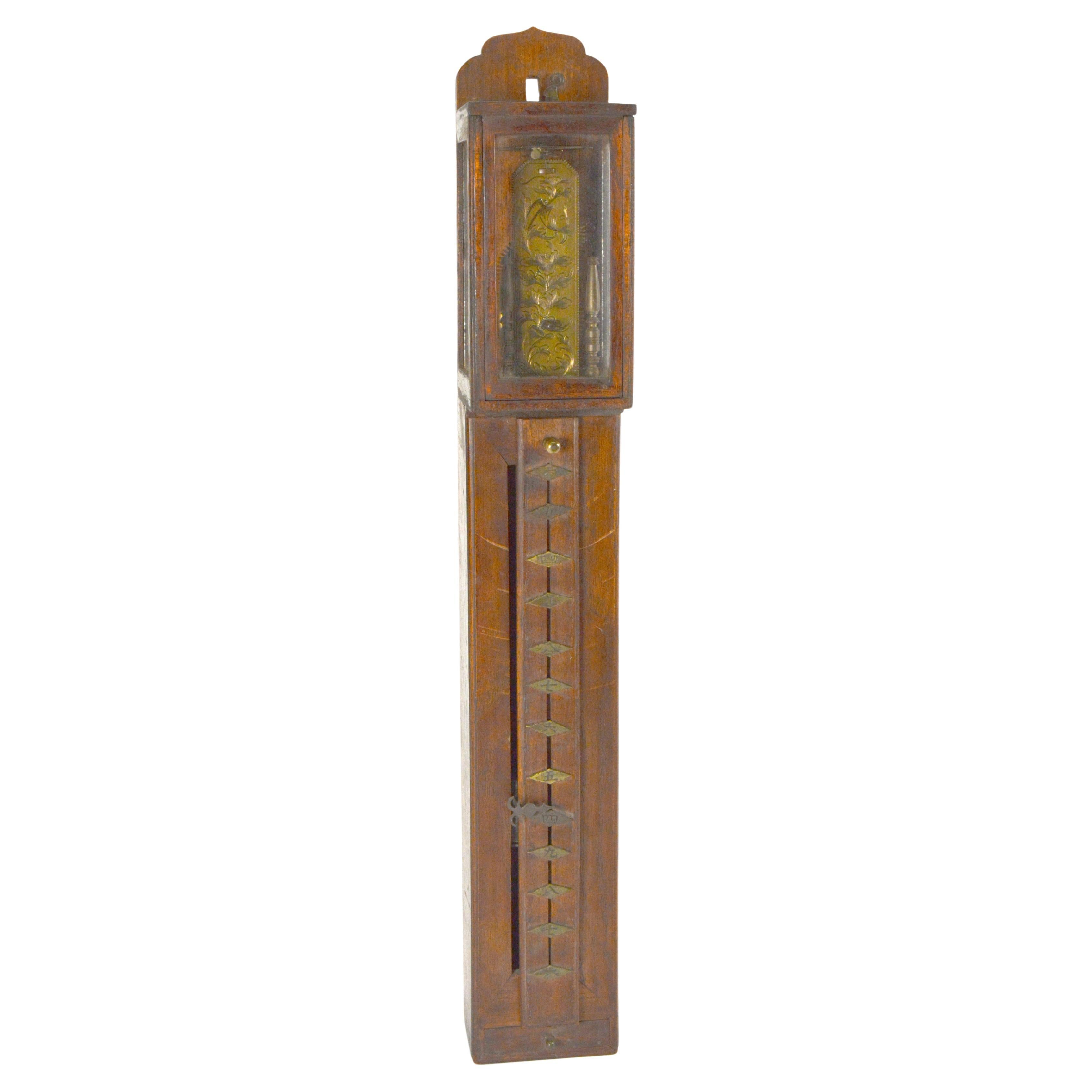 Antiguo s. XIX Reloj de Pared Japonés Shaku Dokei Colgante Pilar de Palo