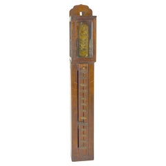 Antique 19th c. Japanese Shaku Dokei Hanging Stick Pillar Wall Clock