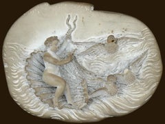 Antique 19Th C Neoclassical Stone Lava Cameo Relief Plaque