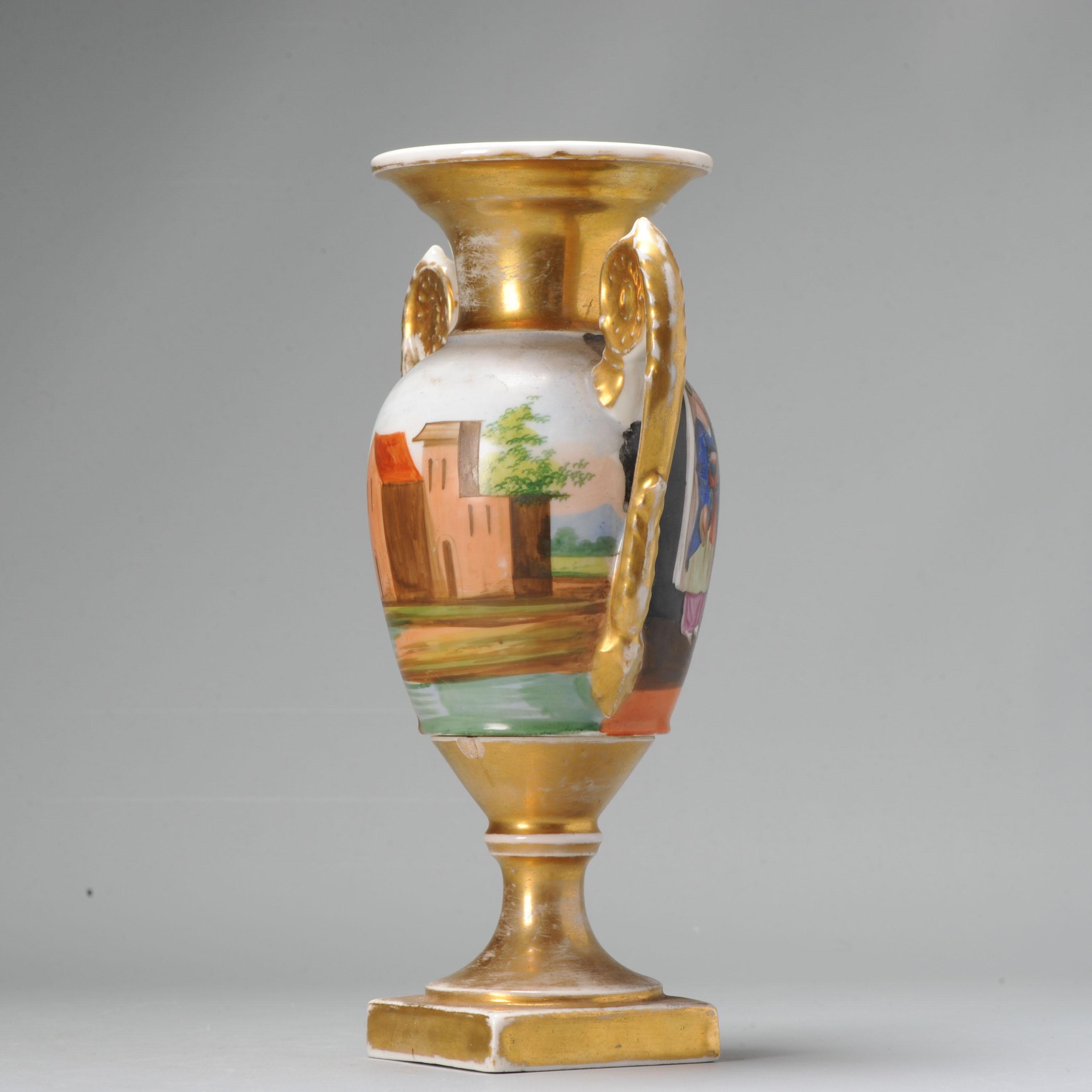 Antique 19th Century Paris France Porcelain Vase in Sevres Style For Sale 5