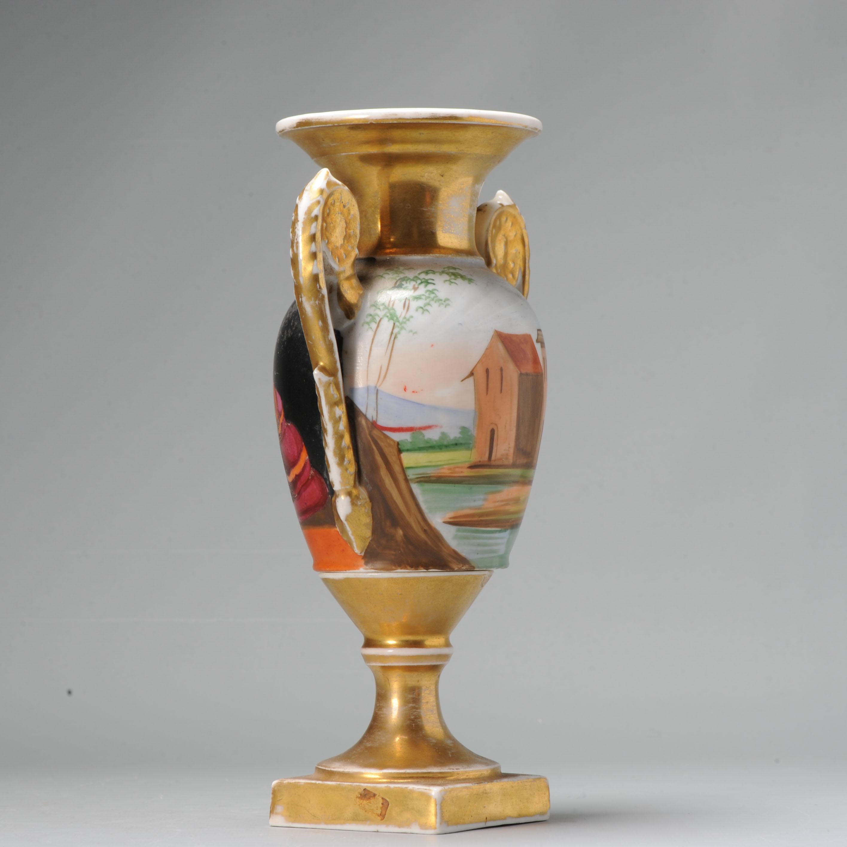 Antique 19th Century Paris France Porcelain Vase in Sevres Style For Sale 1
