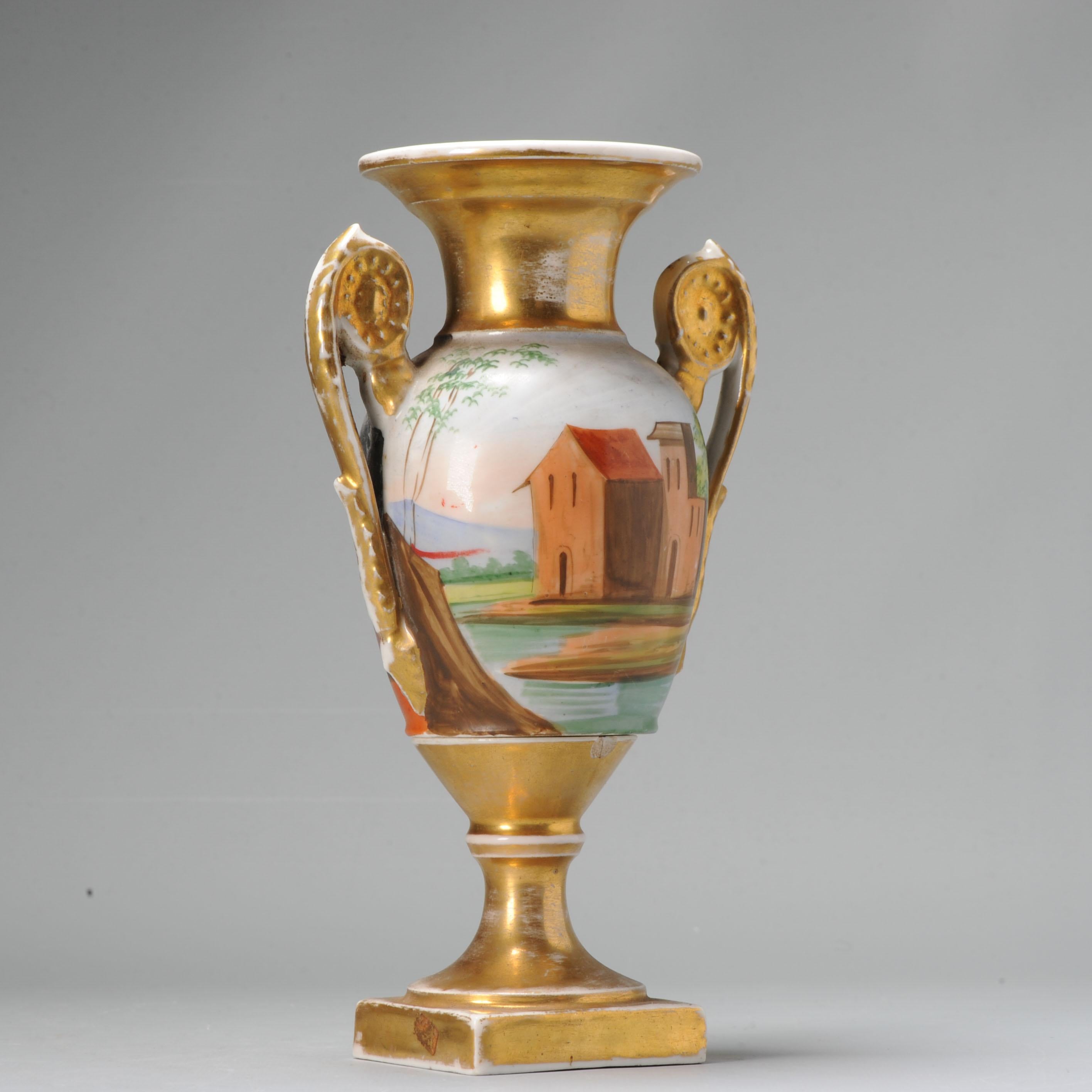 Antique 19th Century Paris France Porcelain Vase in Sevres Style For Sale 2