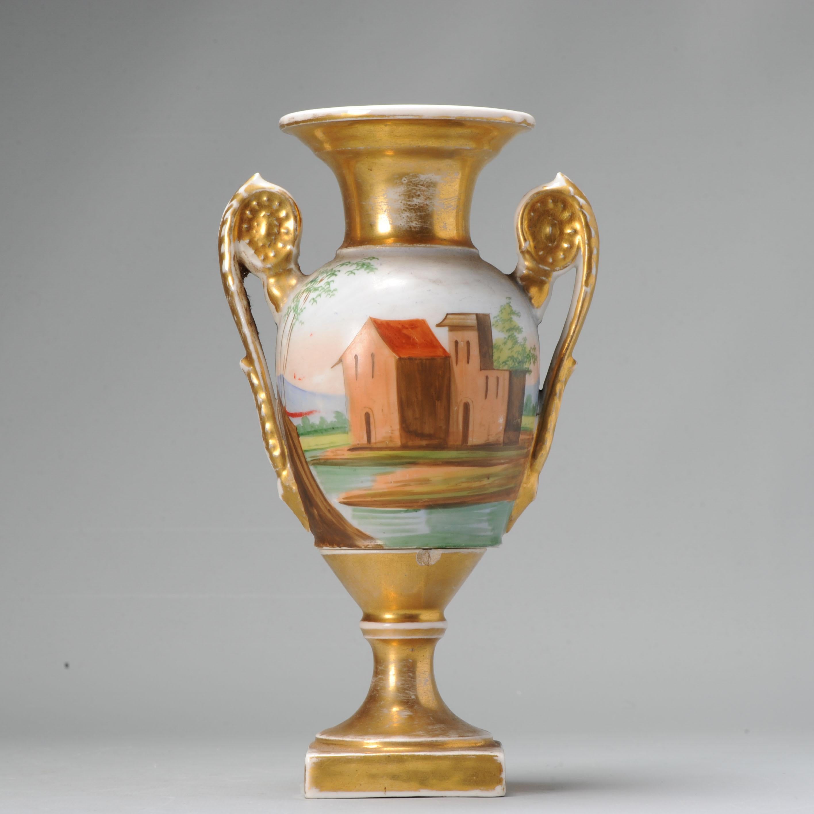Antique 19th Century Paris France Porcelain Vase in Sevres Style For Sale 3