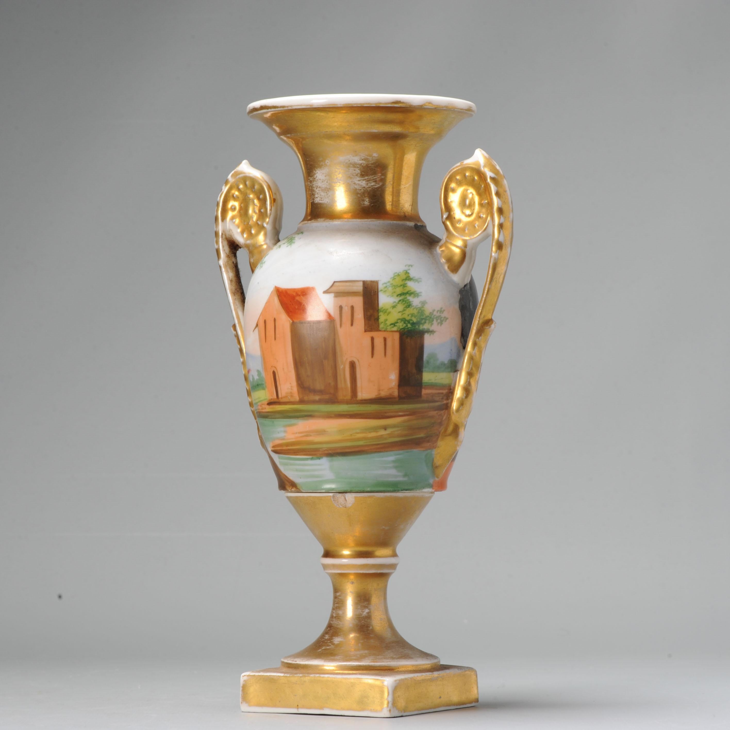 Antique 19th Century Paris France Porcelain Vase in Sevres Style For Sale 4