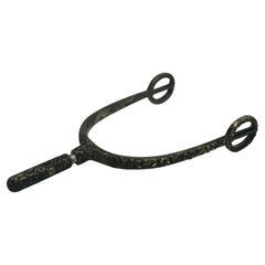 Antique 19th C. Repousse Sterling Silver Equestrian Horse Screw Clamp Spur 55g