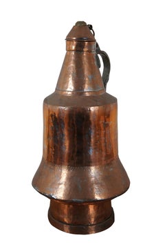 Antigua jarra turca de cobre con tapa de cola de milano del s. XIX Jarra para vino leche agua jarra 19"