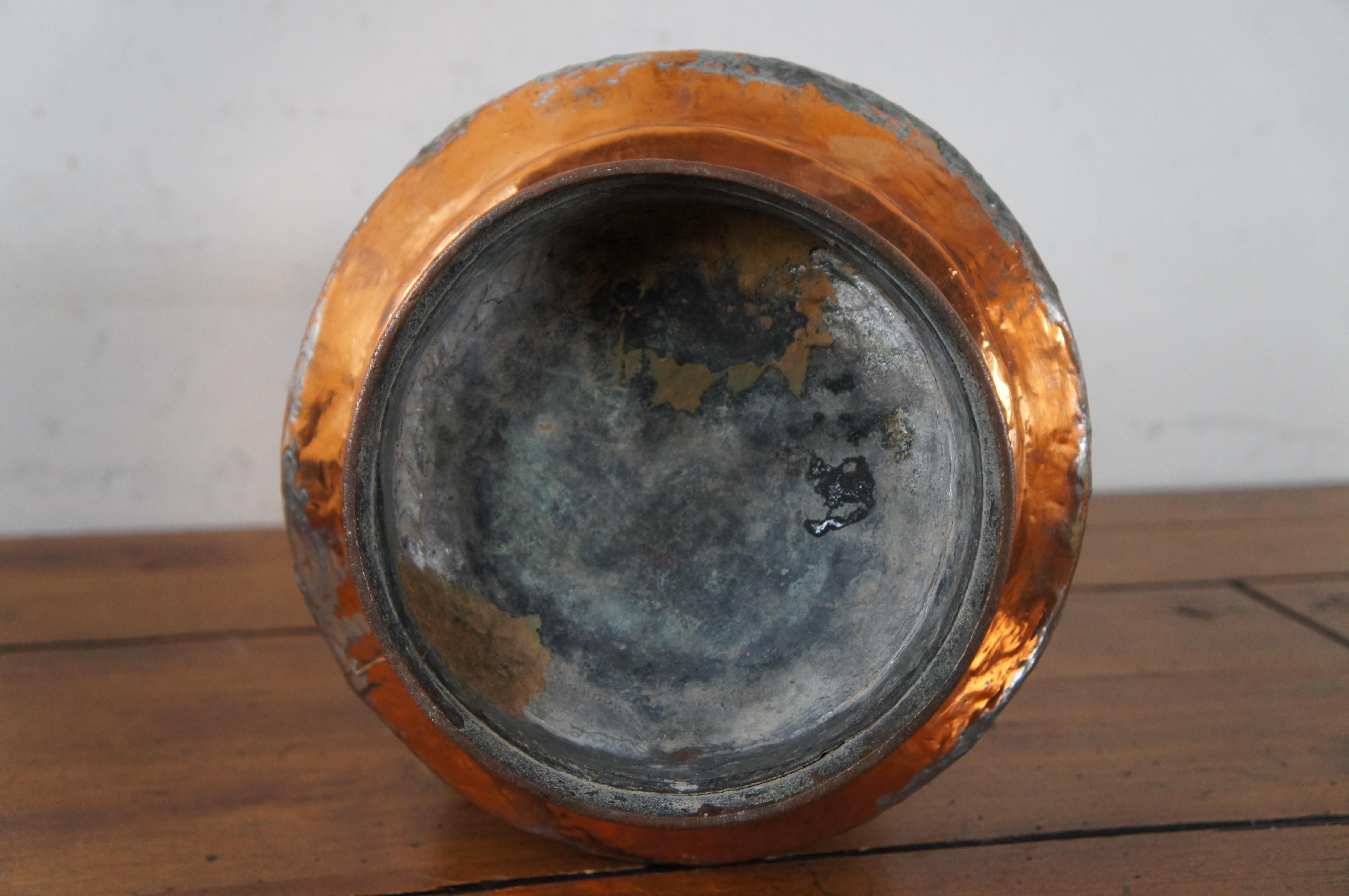 Antike 19. C. Türkisch Schwalbenschwanz Kupfer Deckel Krug Wein Milch Wasser Krug 19