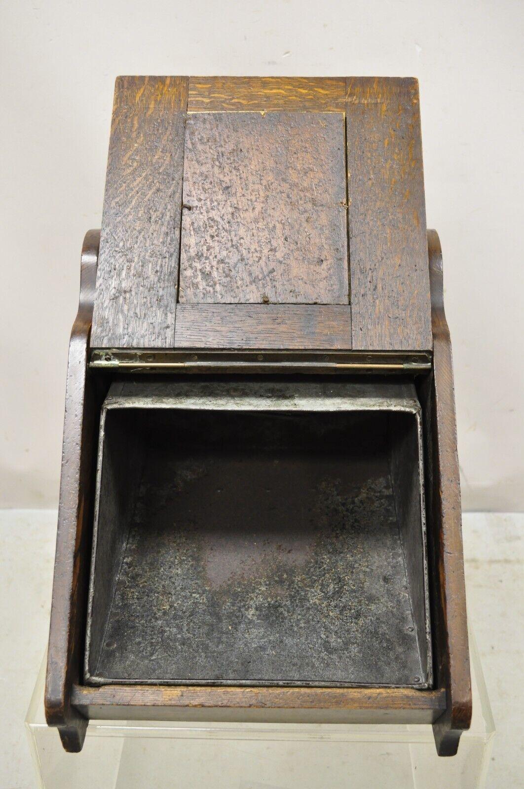 Antike 19. C viktorianischen und Messing Kamin Scuttle Box Kohle Eimer w / Schaufel im Zustand „Gut“ im Angebot in Philadelphia, PA