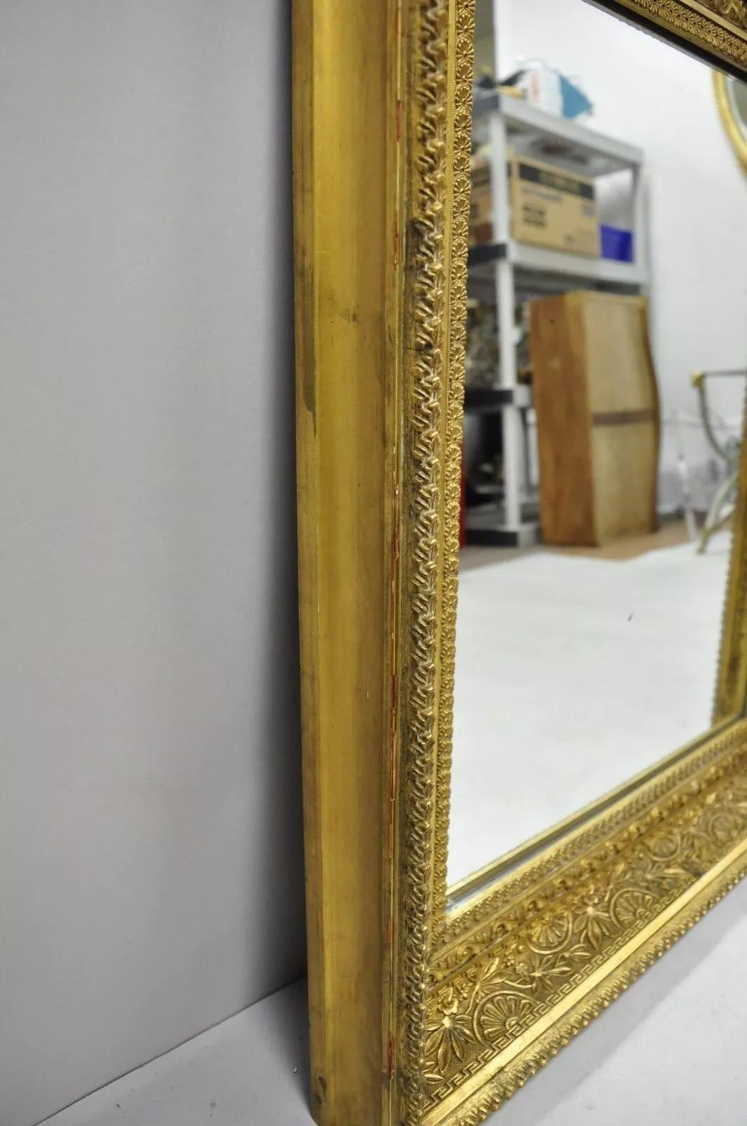 Antique 19th C Victorian Gold Giltwood & Gesso Foliate Design/One Wall Mirror (A) in vendita 2