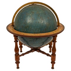 Antique 19ème C. W & A K Johnston 18" Celestial Library Floor Globe Stand 1879