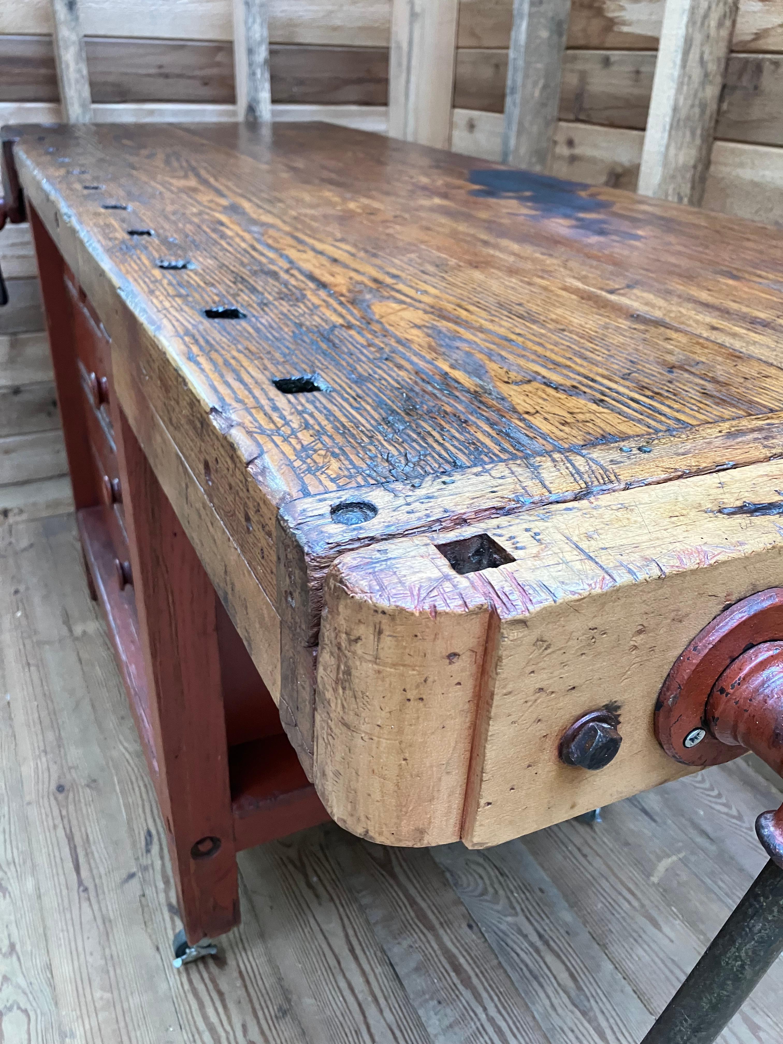 American Antique 19th C Workbench For Sale