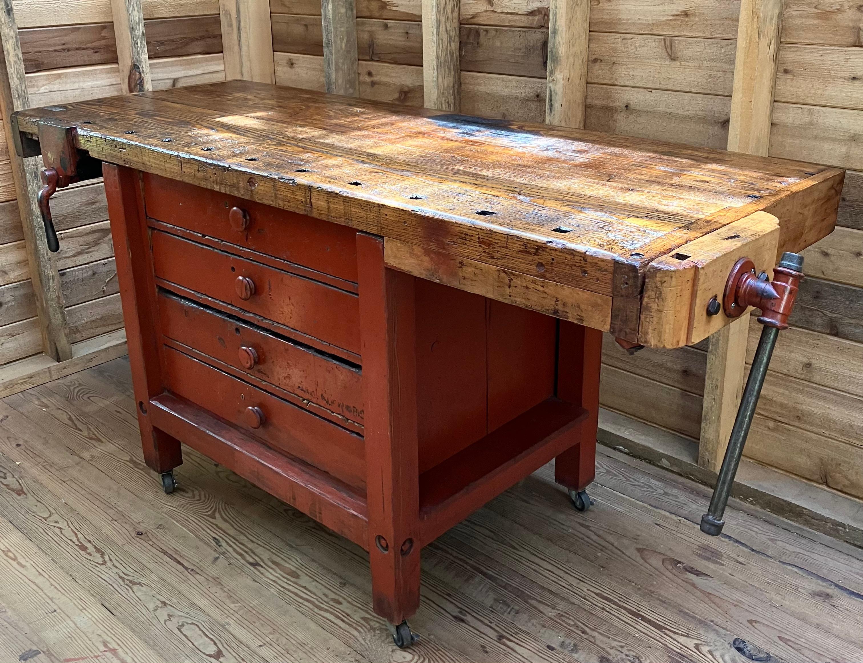 19th Century Antique 19th C Workbench For Sale