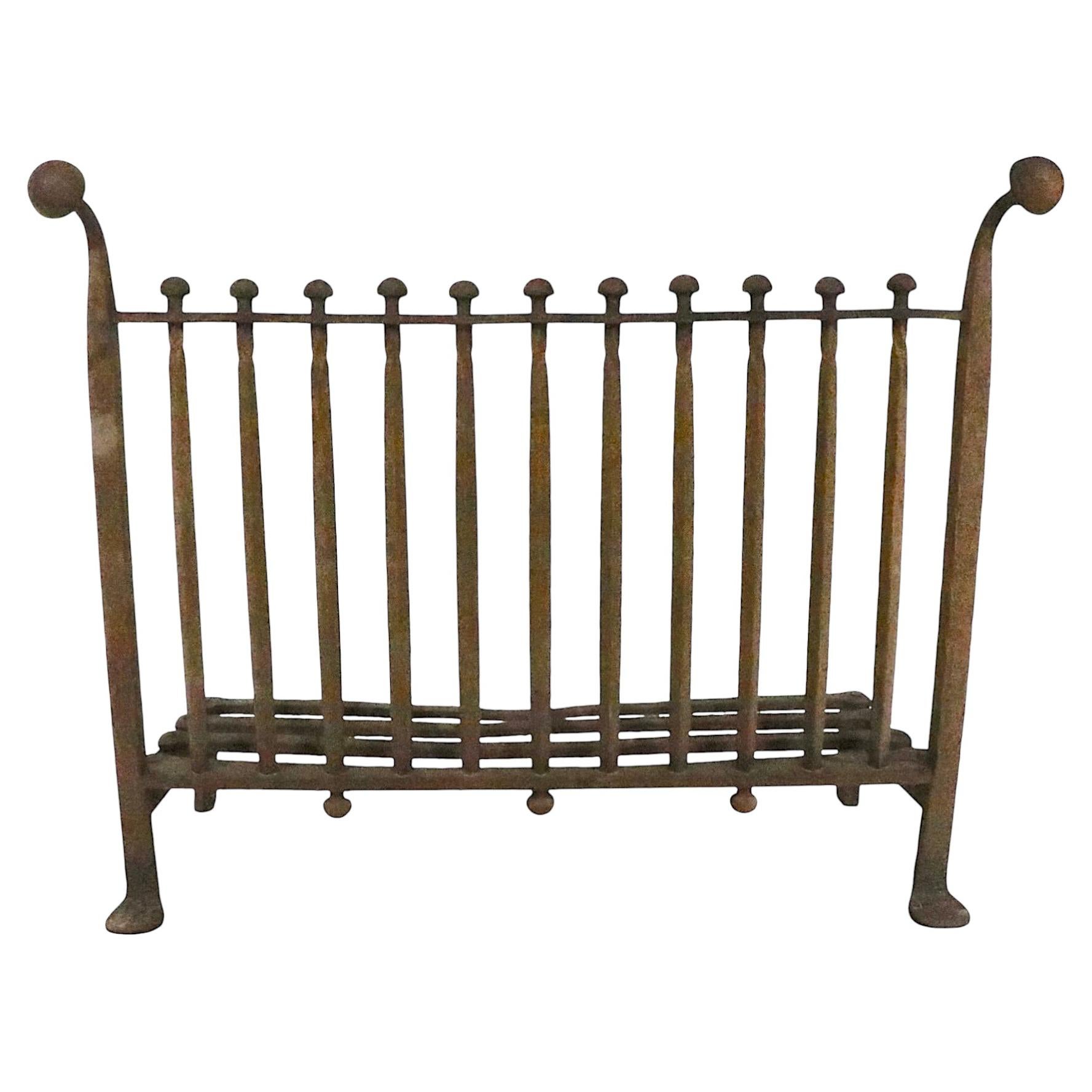 Antique 19th C Wrought Iron Fireplace Grate