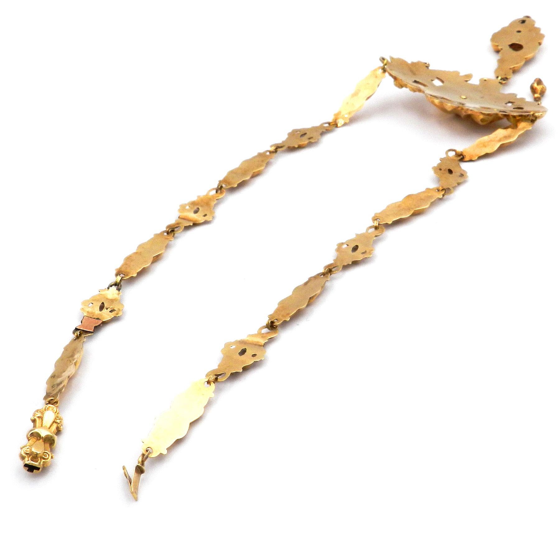 Collana antica in oro 14K del XIX secolo Biedermeier tedesco, circa 1845 in vendita 1