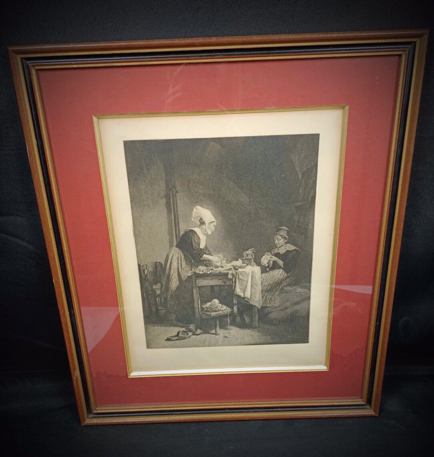 Paper Antique 19th-Century 1873 Engraving by Antonin Delzers - 2Y170 For Sale