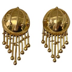 Antiquité 19ème siècle 18K boucles d'oreilles en forme de goutte, Anglais C.1860