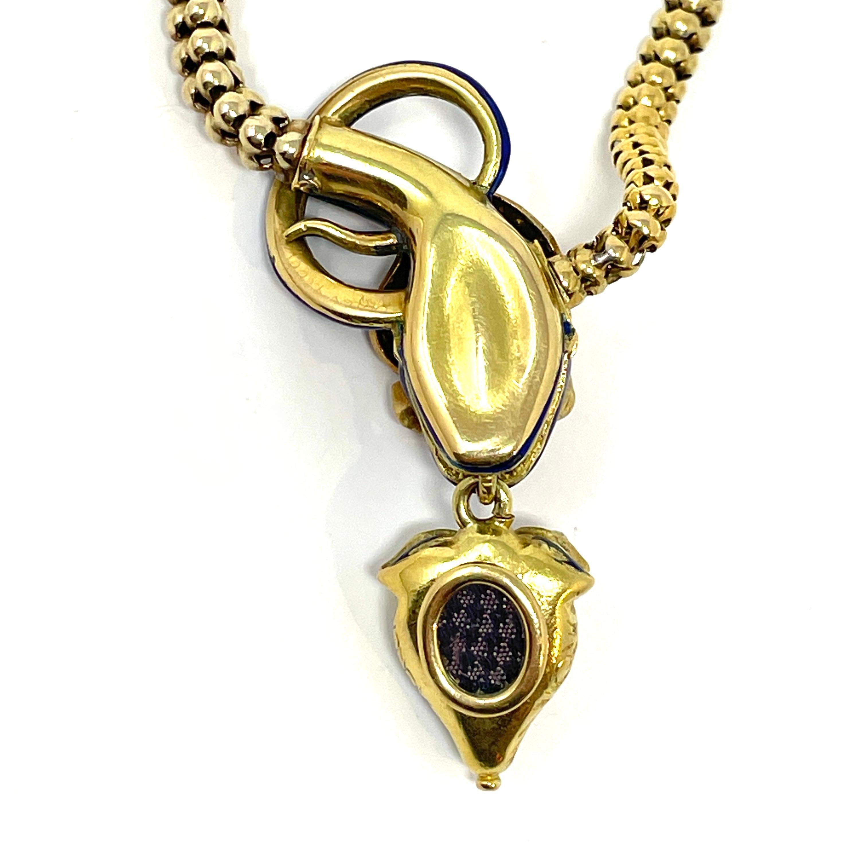 Collana a serpente in oro e smalto del XIX secolo in vendita 1