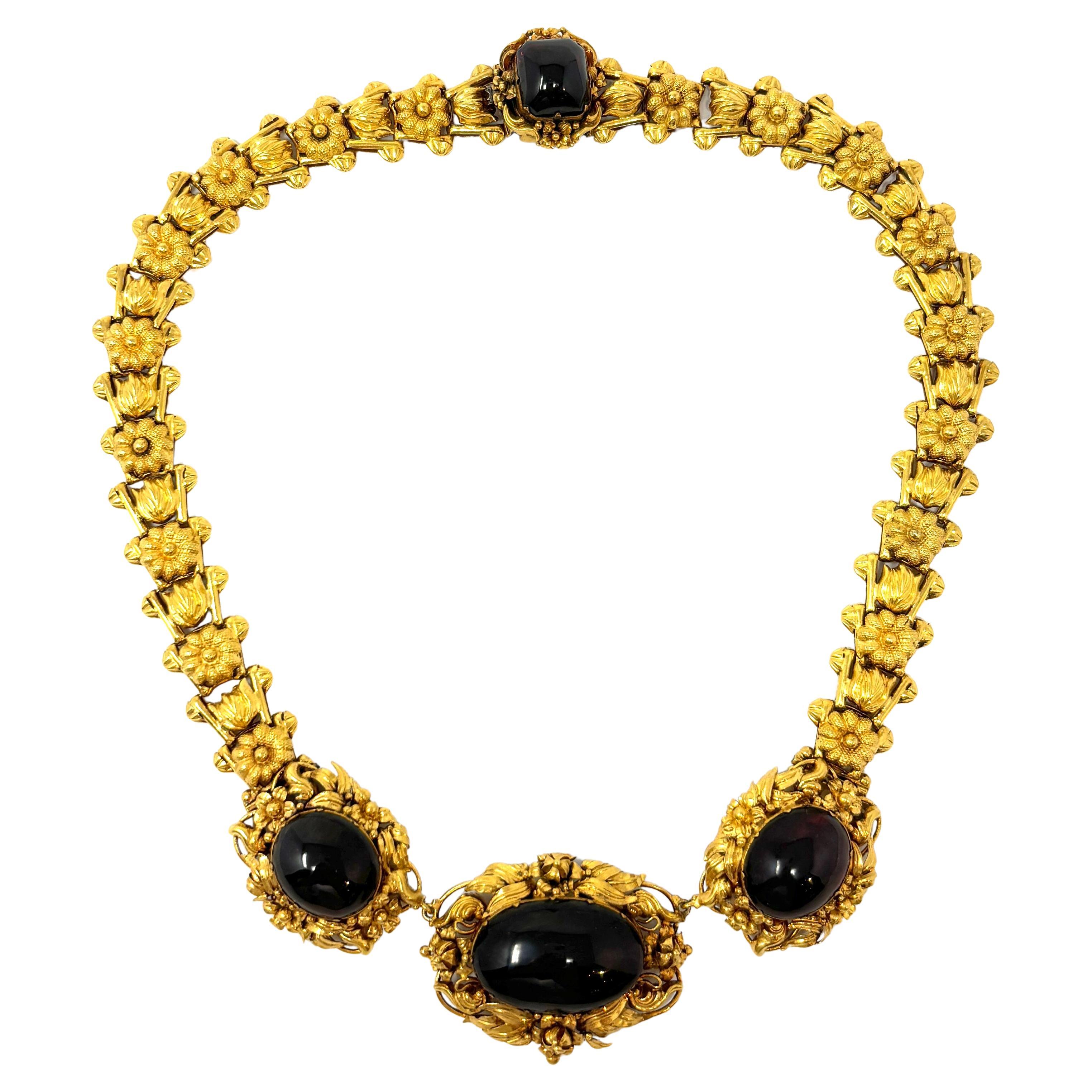 Antique 19th Century 18K Gold and Garnet Necklace