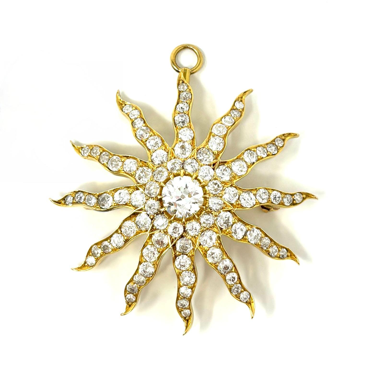 Antique 19th Century 18K Gold Tiffany & Co. Starburst Pin In Good Condition For Sale In New Orleans, LA