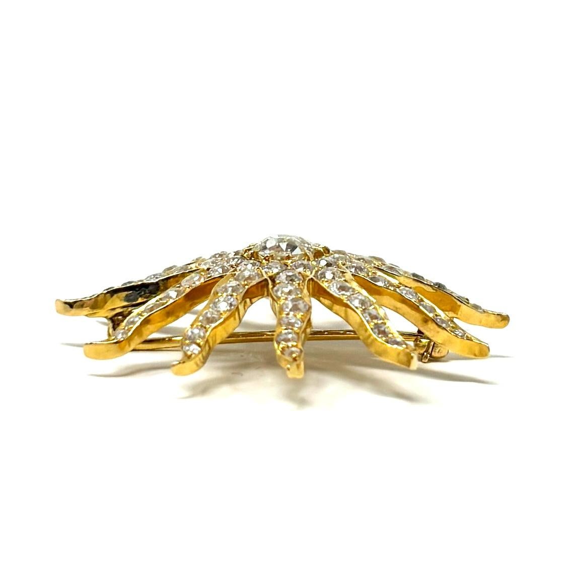 Antique 19th Century 18K Gold Tiffany & Co. Starburst Pin For Sale 1