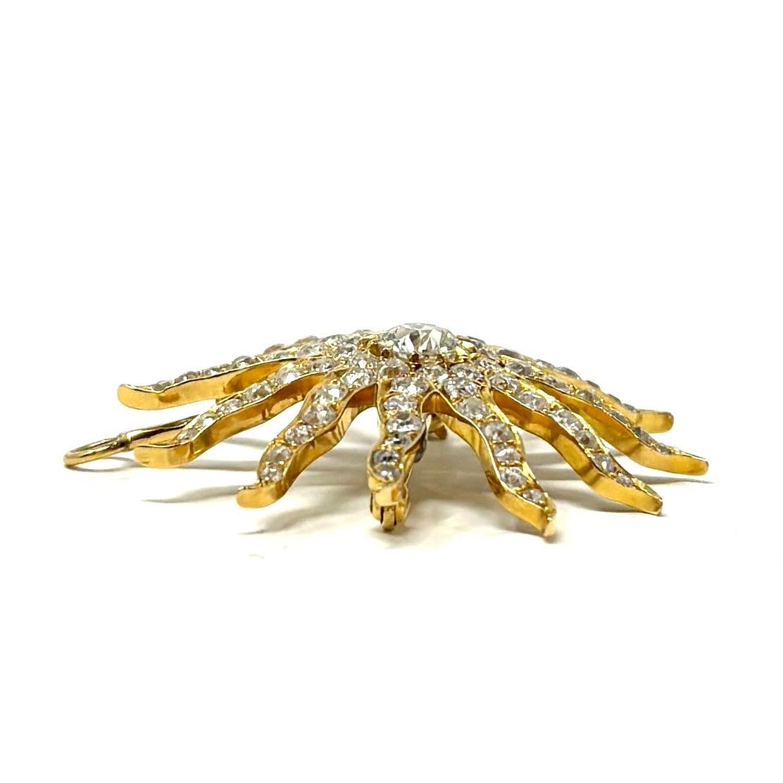 Antique 19th Century 18K Gold Tiffany & Co. Starburst Pin For Sale 2