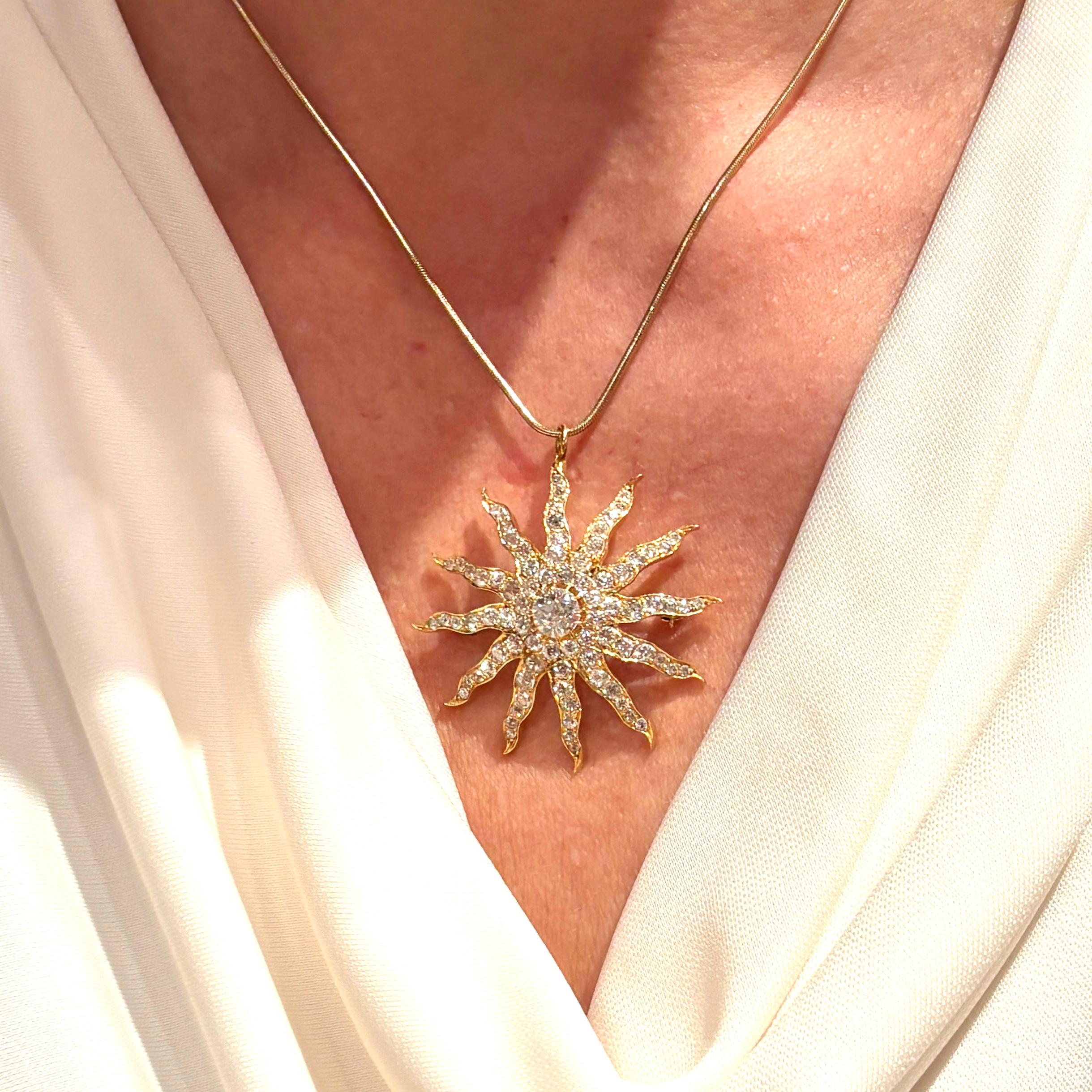 Antique 19th Century 18K Gold Tiffany & Co. Starburst Pin For Sale 3