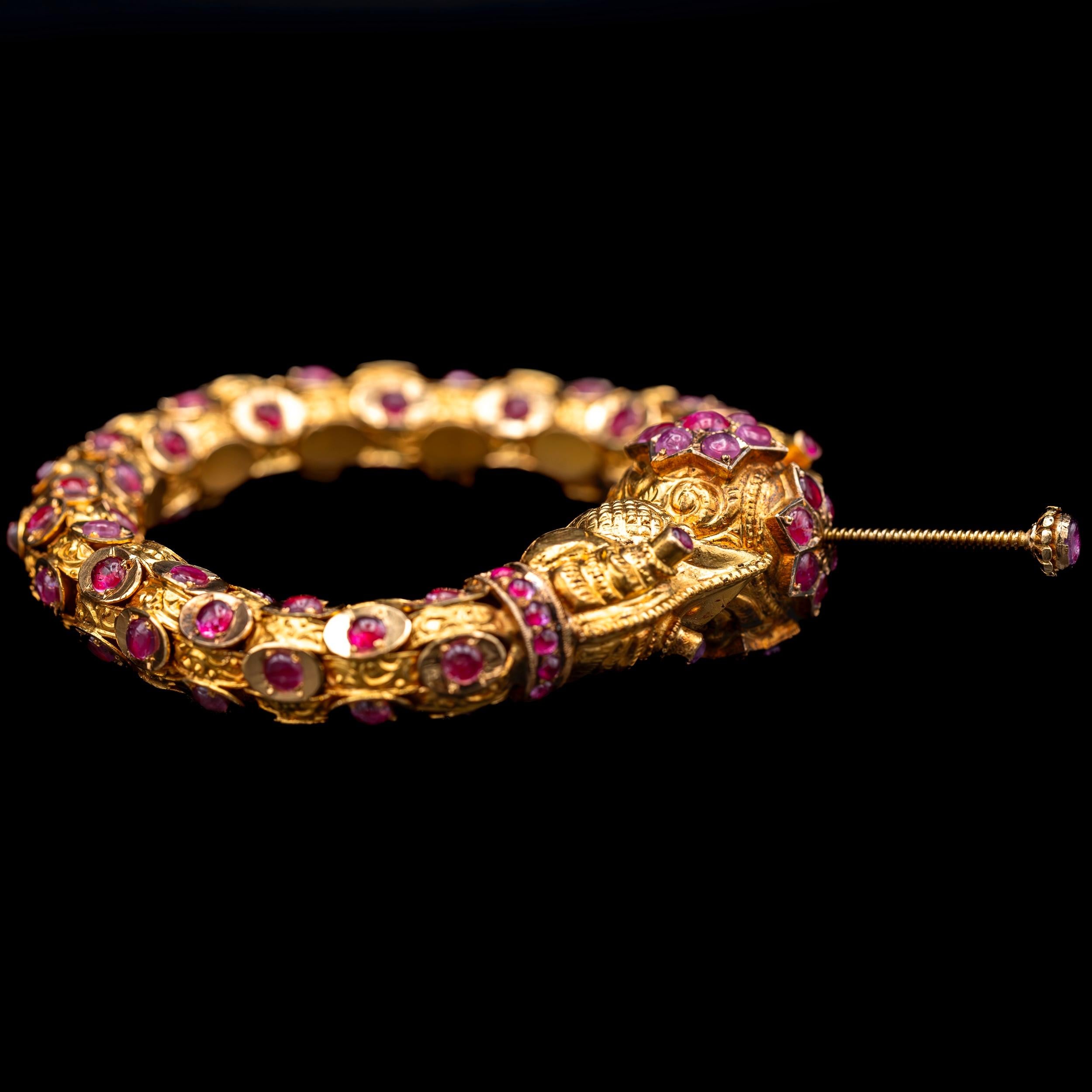 Antique 19th Century 20 Carat Ruby Chimera Bracelet Rose Gold Victorian 5