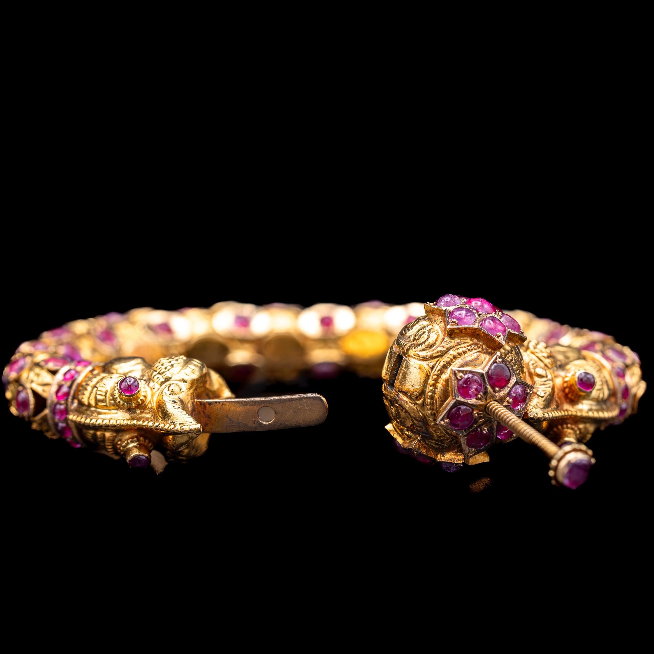 Antique 19th Century 20 Carat Ruby Chimera Bracelet Rose Gold Victorian 6