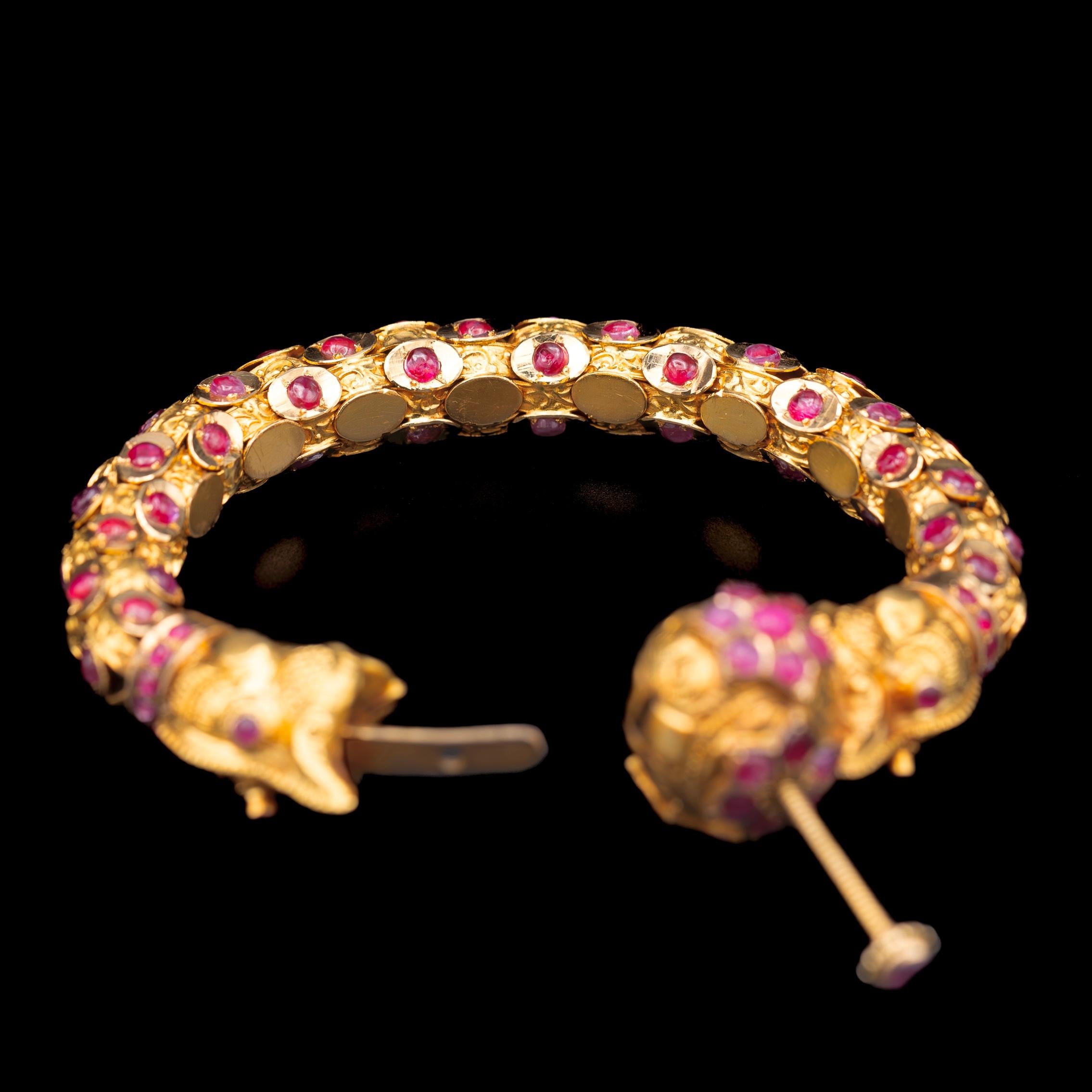 Antique 19th Century 20 Carat Ruby Chimera Bracelet Rose Gold Victorian 7