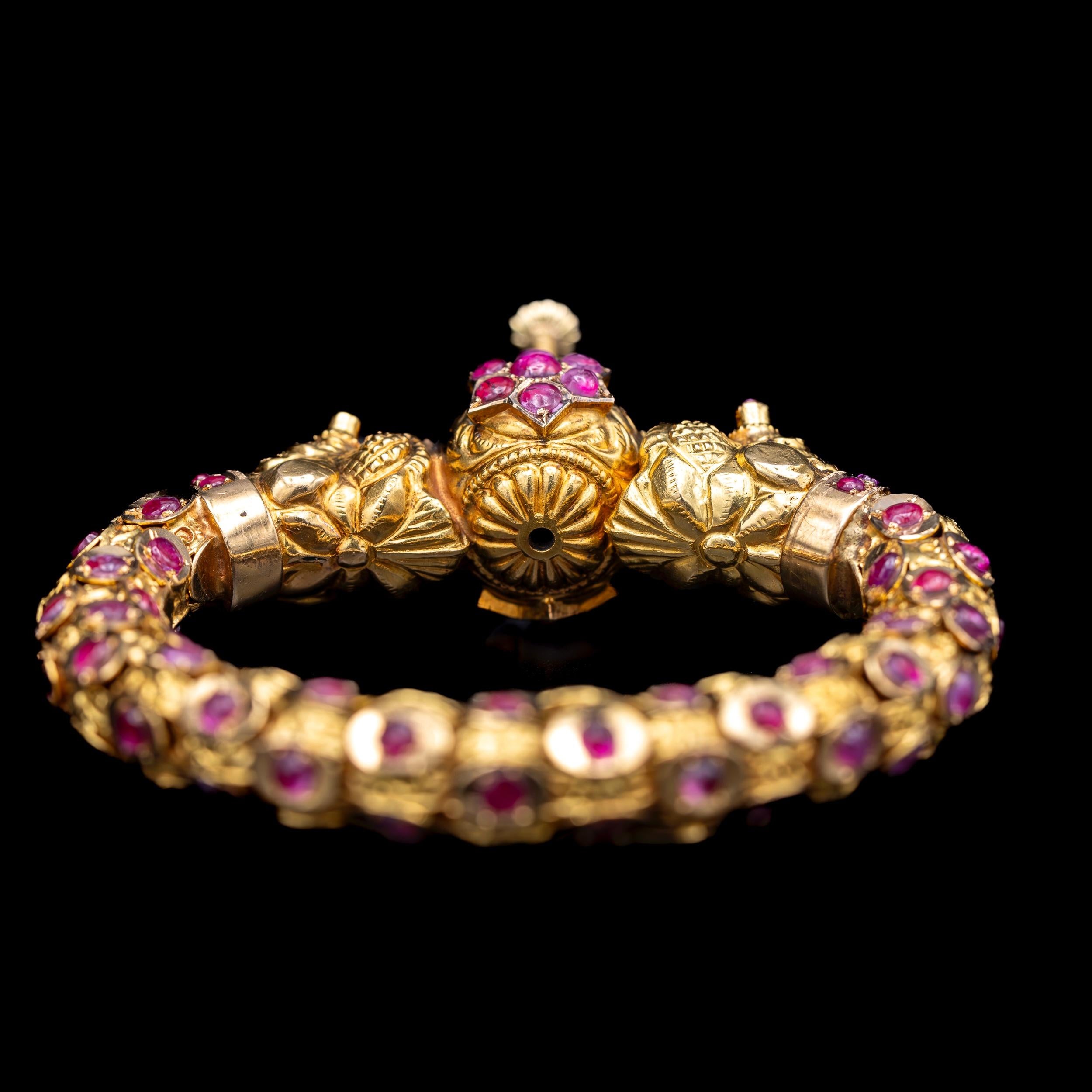 Antique 19th Century 20 Carat Ruby Chimera Bracelet Rose Gold Victorian 8