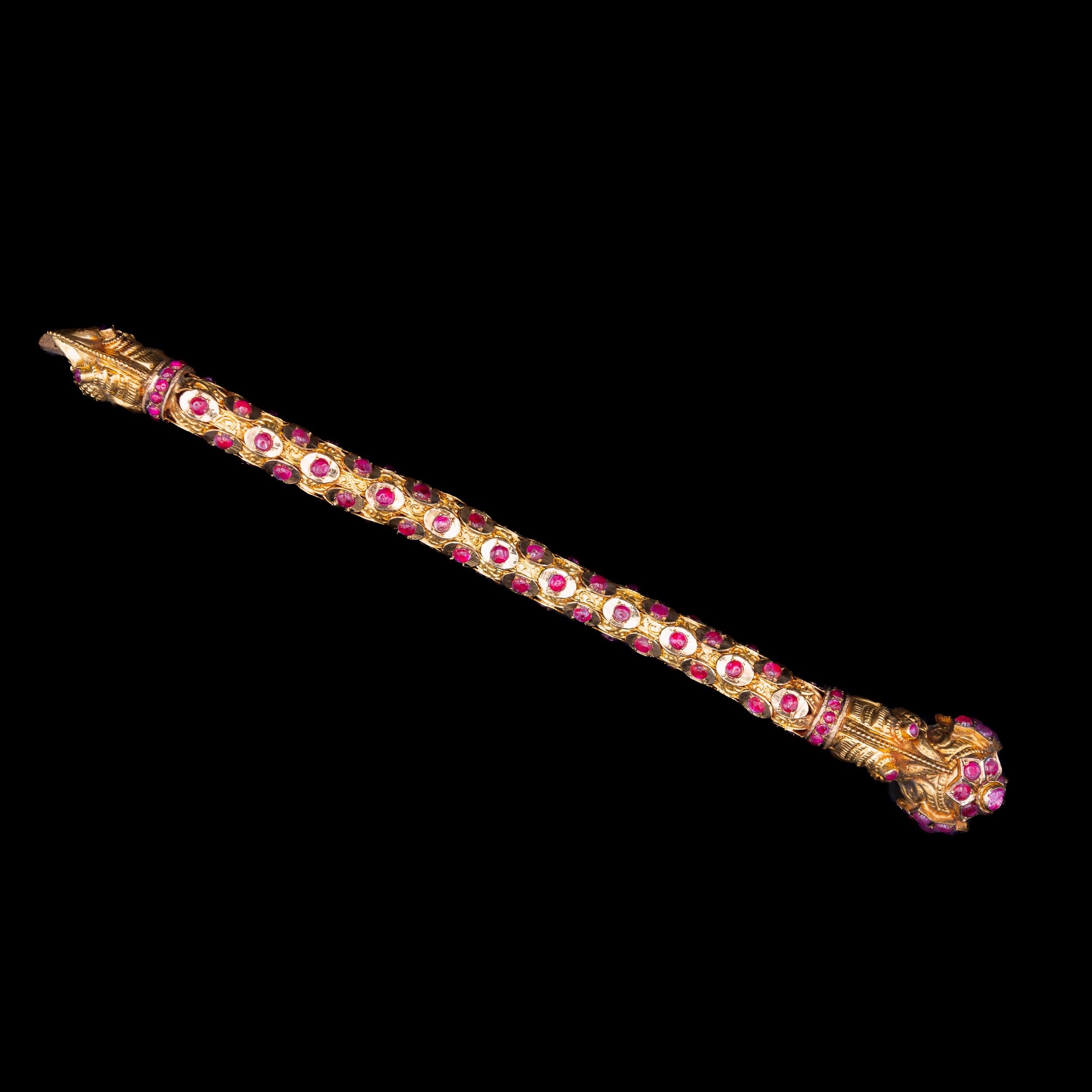 Antique 19th Century 20 Carat Ruby Chimera Bracelet Rose Gold Victorian 2