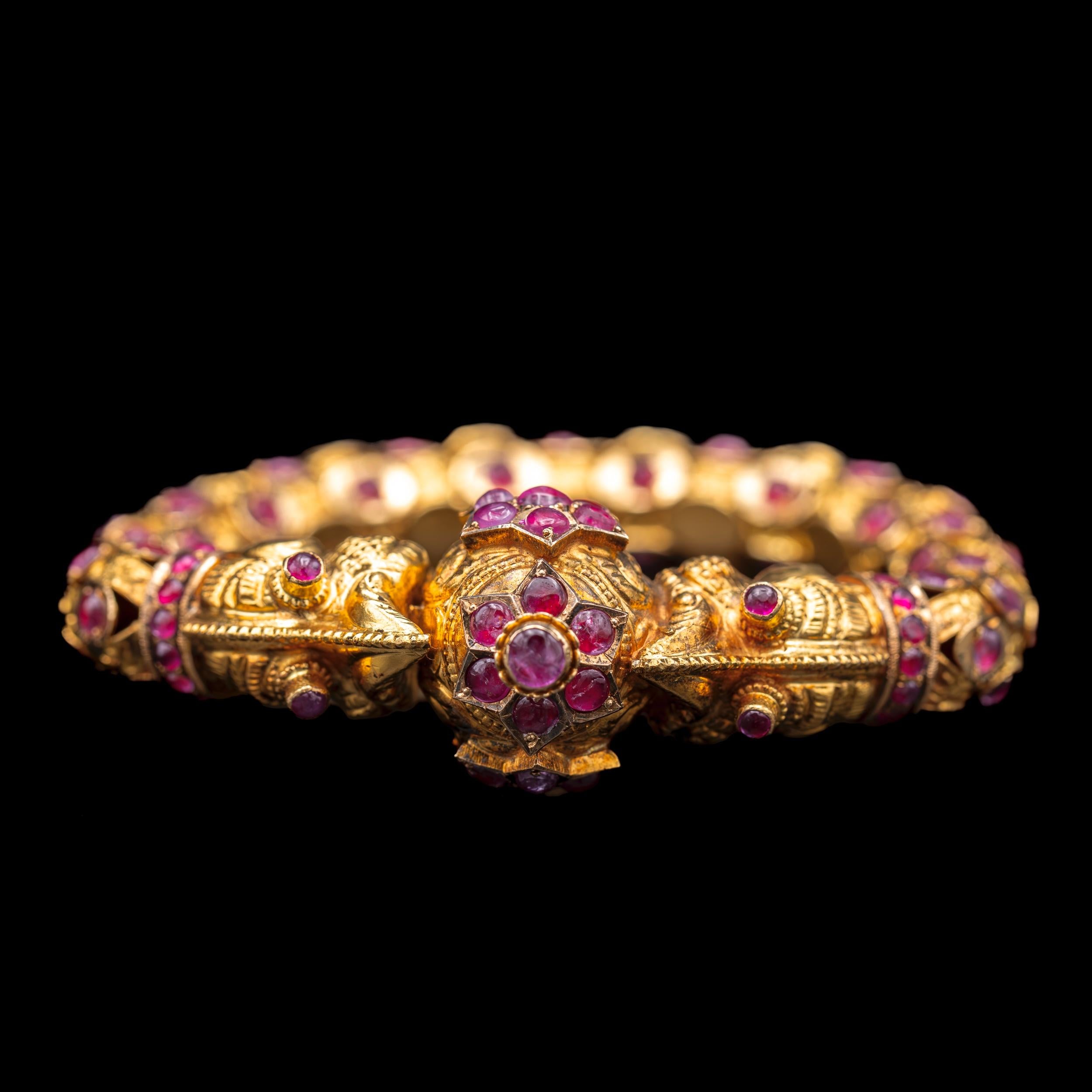 Antique 19th Century 20 Carat Ruby Chimera Bracelet Rose Gold Victorian 3