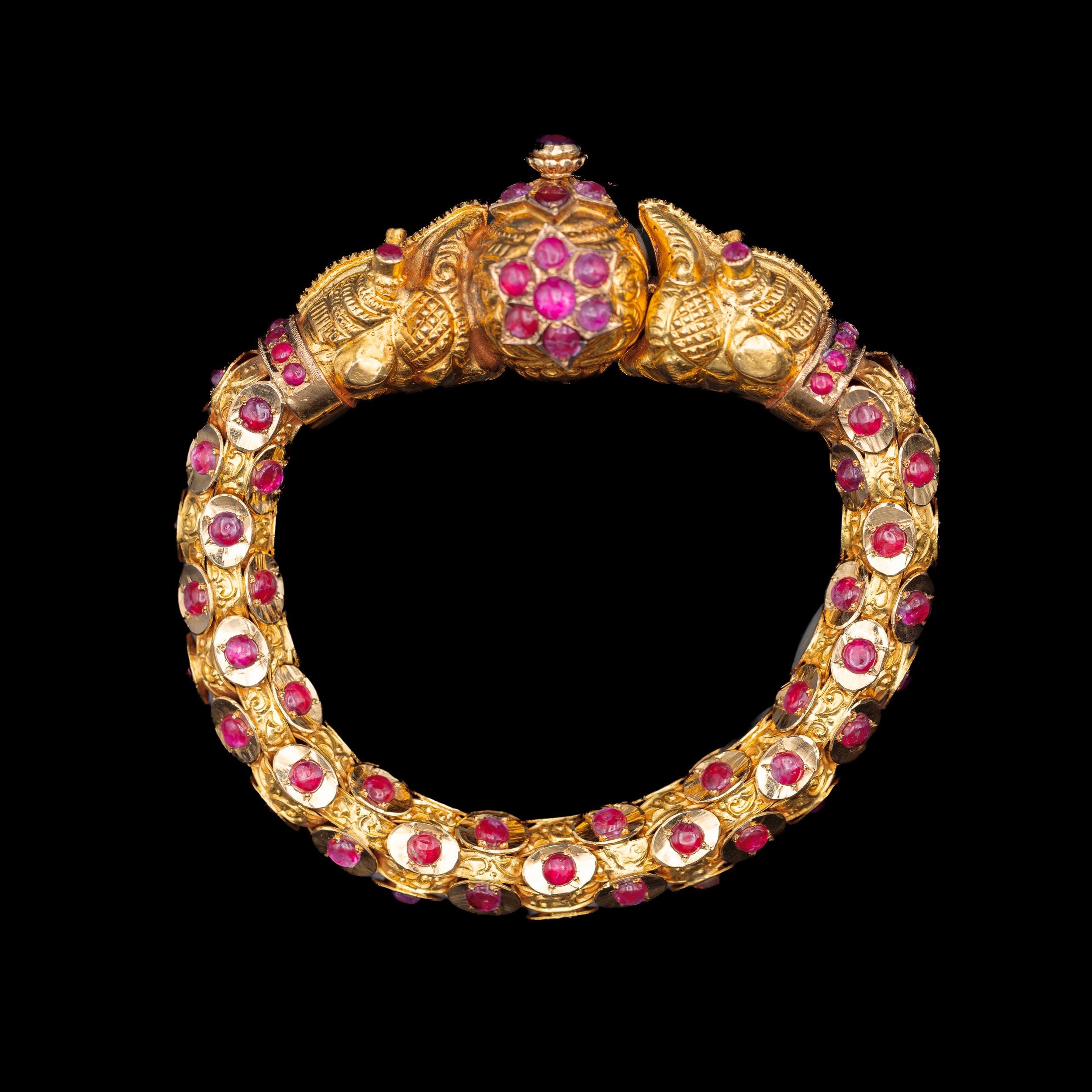 Antique 19th Century 20 Carat Ruby Chimera Bracelet Rose Gold Victorian 4