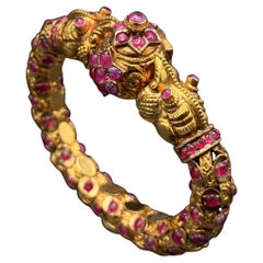 Antique 19th Century 20 Carat Ruby Chimera Bracelet Rose Gold Victorian