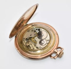Antique 19th Century 9ct Gold Open Faced Engine Turned Pocket Watch