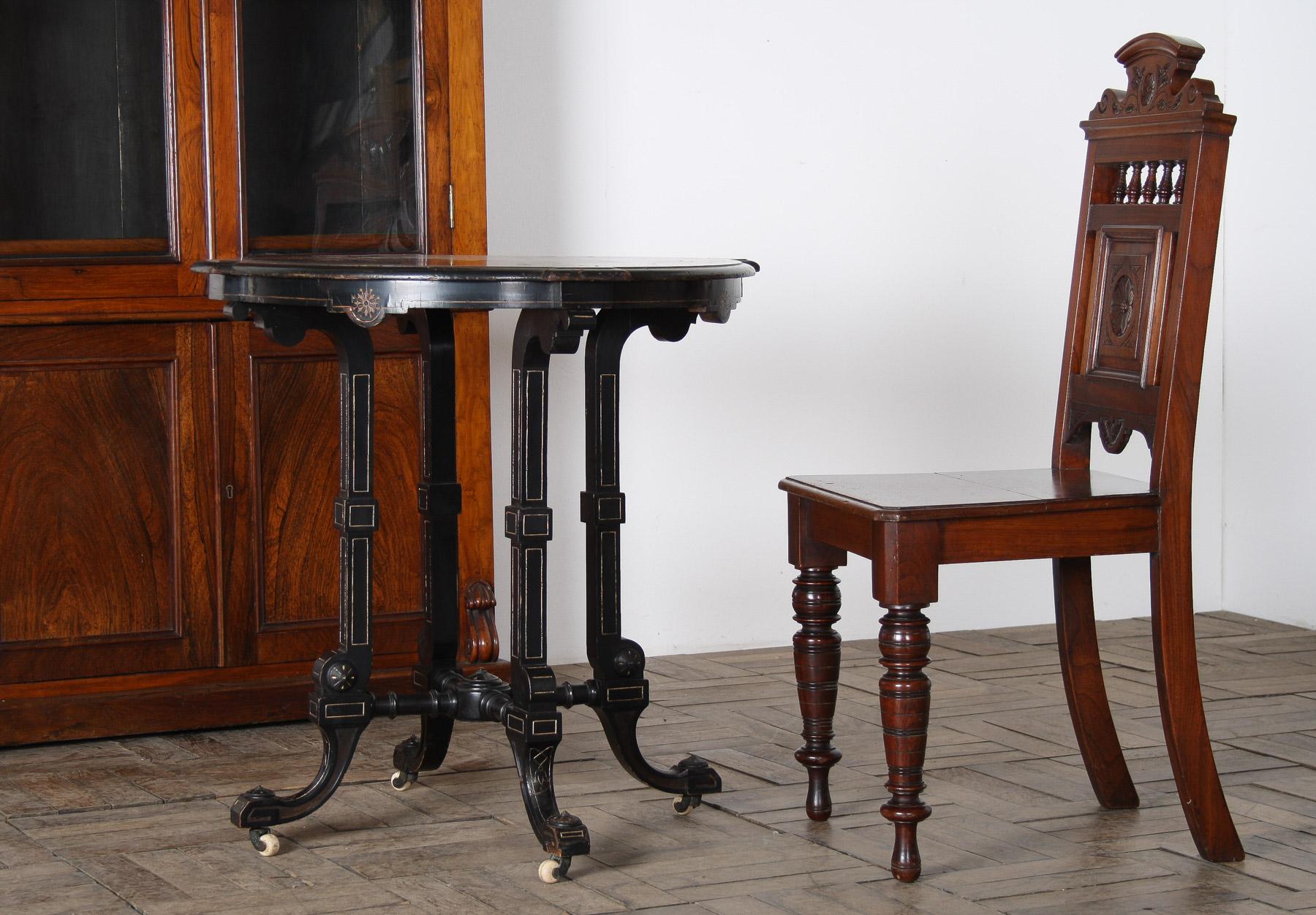 Antique 19th Century Aesthetic Movement Ebonised Side Table or Window Table For Sale 5