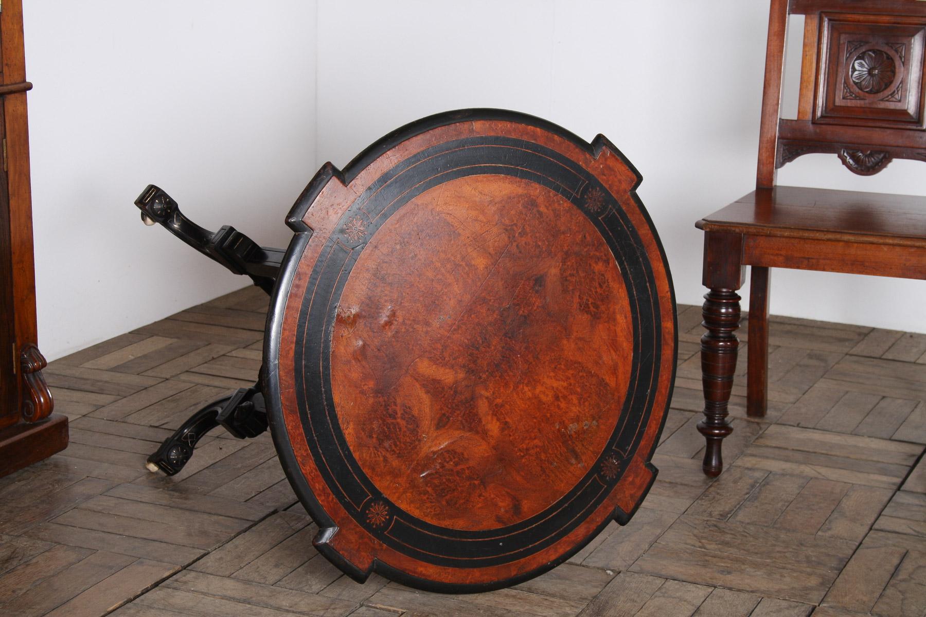 Antique 19th Century Aesthetic Movement Ebonised Side Table or Window Table For Sale 7