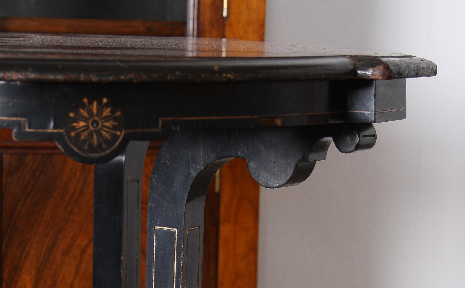 Antique 19th Century Aesthetic Movement Ebonised Side Table or Window Table For Sale 11