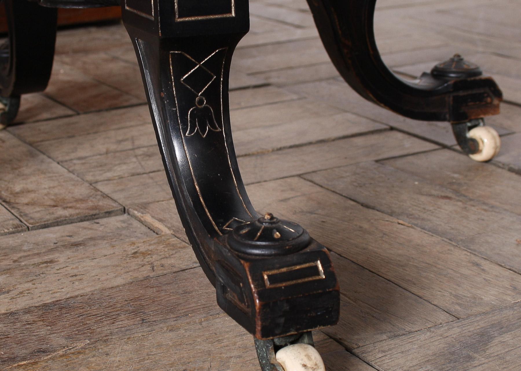 Antique 19th Century Aesthetic Movement Ebonised Side Table or Window Table For Sale 12