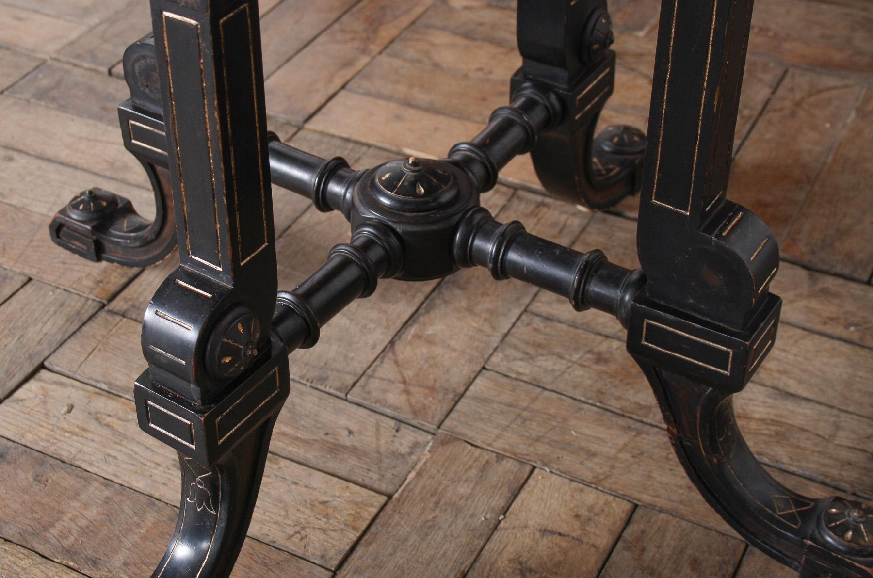 Antique 19th Century Aesthetic Movement Ebonised Side Table or Window Table For Sale 13