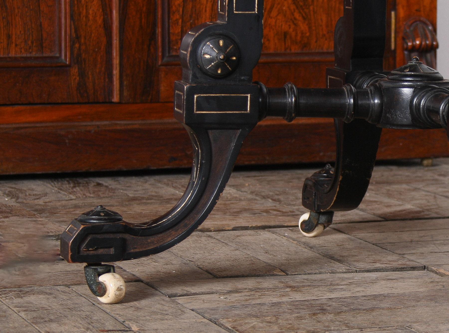 Beech Antique 19th Century Aesthetic Movement Ebonised Side Table or Window Table For Sale