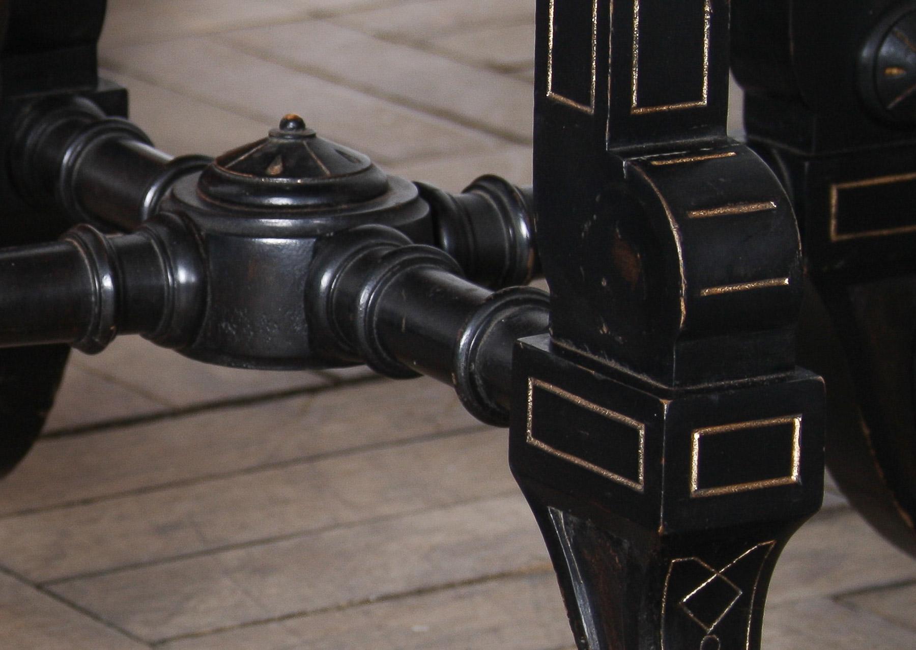 Antique 19th Century Aesthetic Movement Ebonised Side Table or Window Table For Sale 2