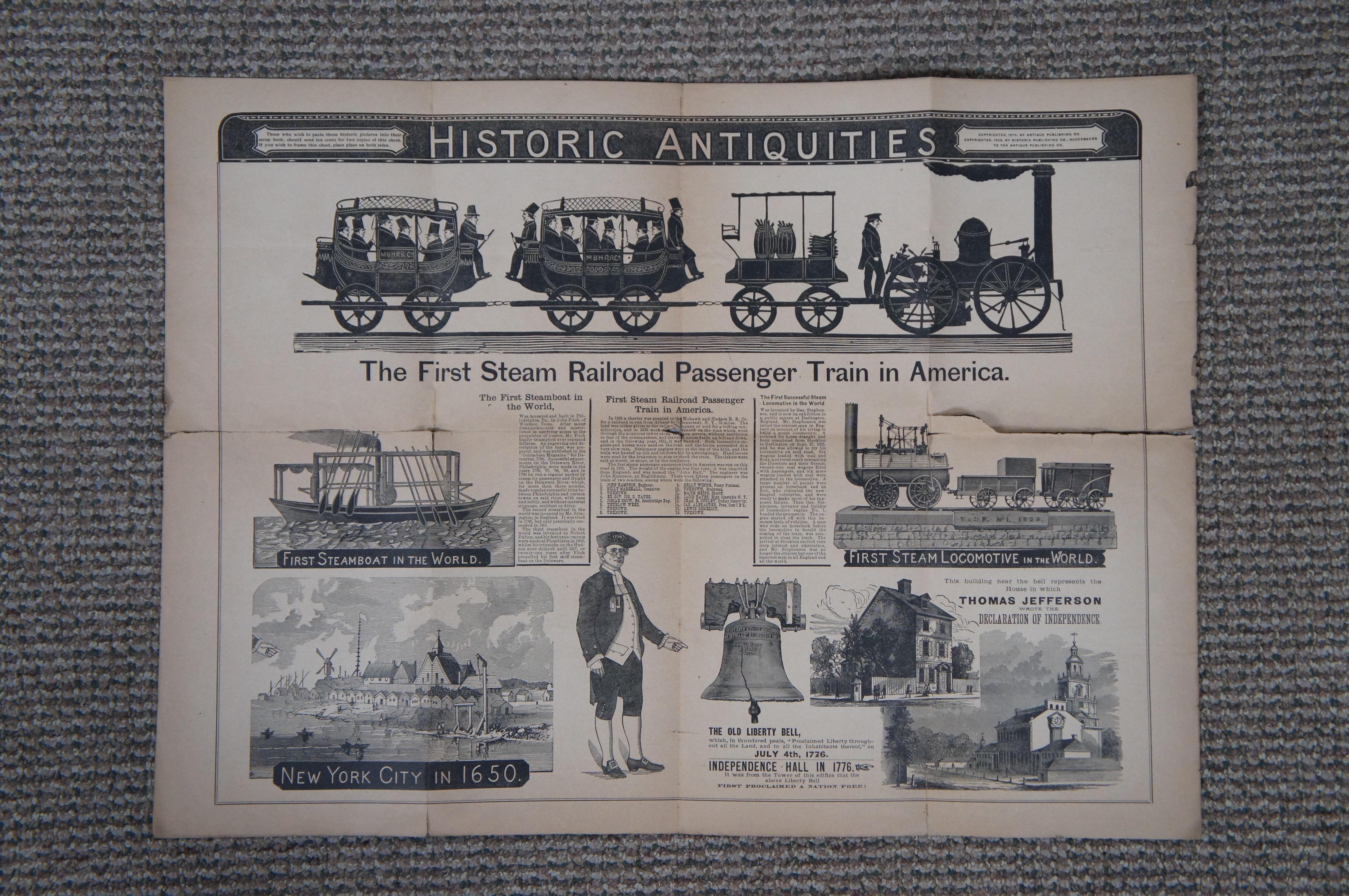 Paper Antique 19th Century Agriculture Almanacs & Souvenir Newspaper Article For Sale