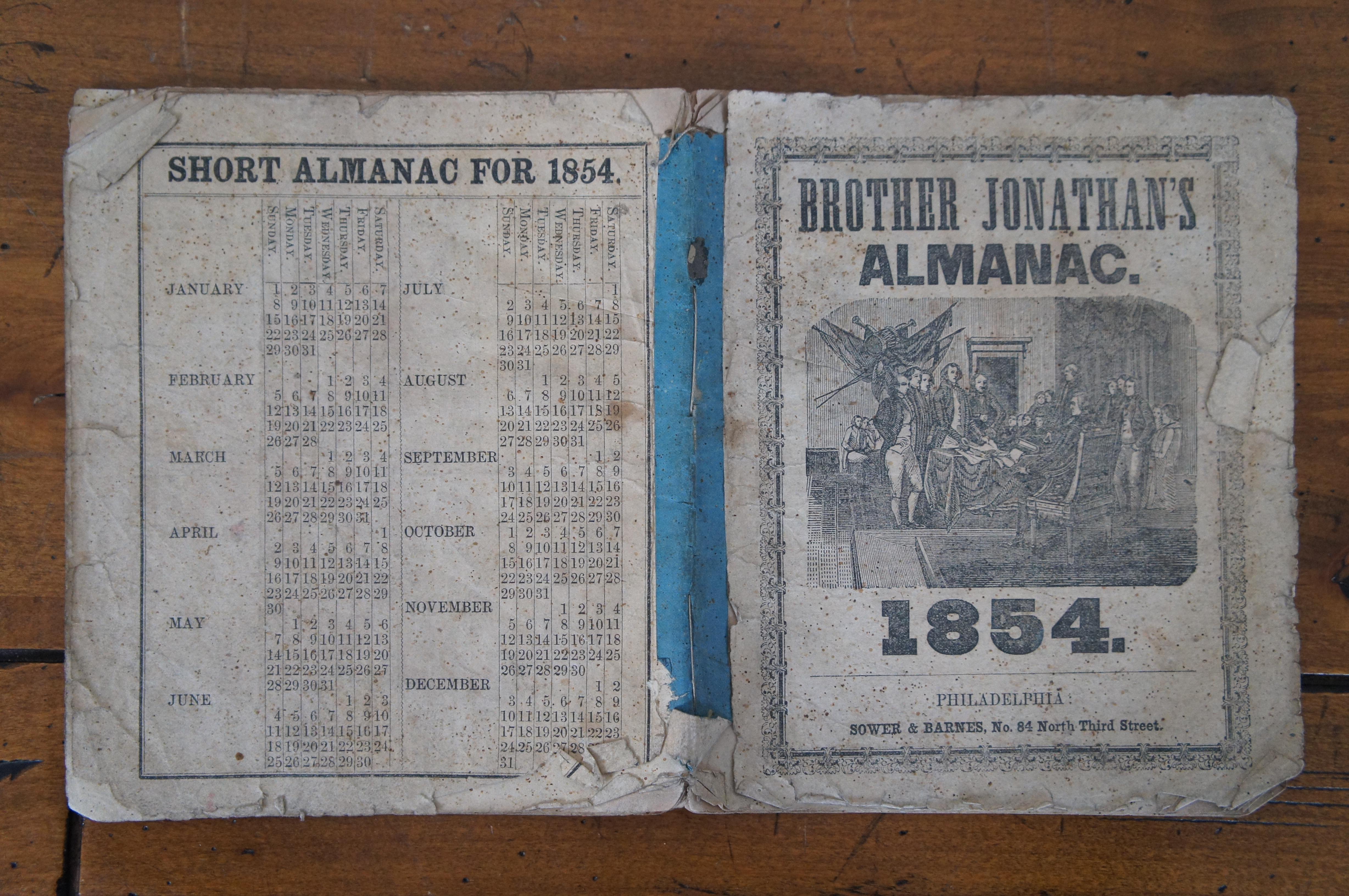 Ancien journal de l'Agriculture du 19e siècle, Almanacs et Souvenirs en vente 1